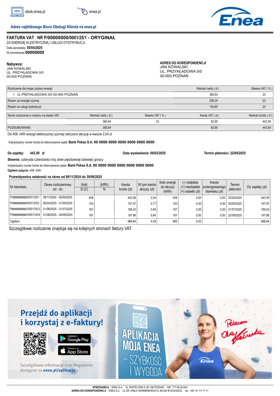 faktura prognozowana G11 wzór